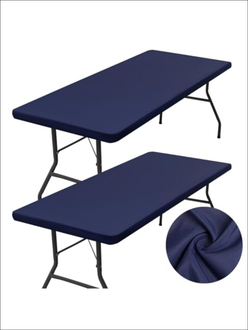 2 Pack Fitted Tablecloth Rectangle Elastic Edge Polyester Water Resistant